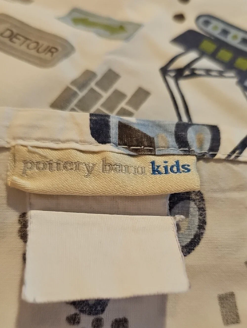 Pottery Barn Kids Construction Print Twin Flat  Sheet